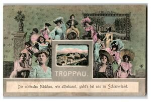 Troppau Silesia "Most Beautiful Girls" Heinrich Gerber Postcard 1907 Posted